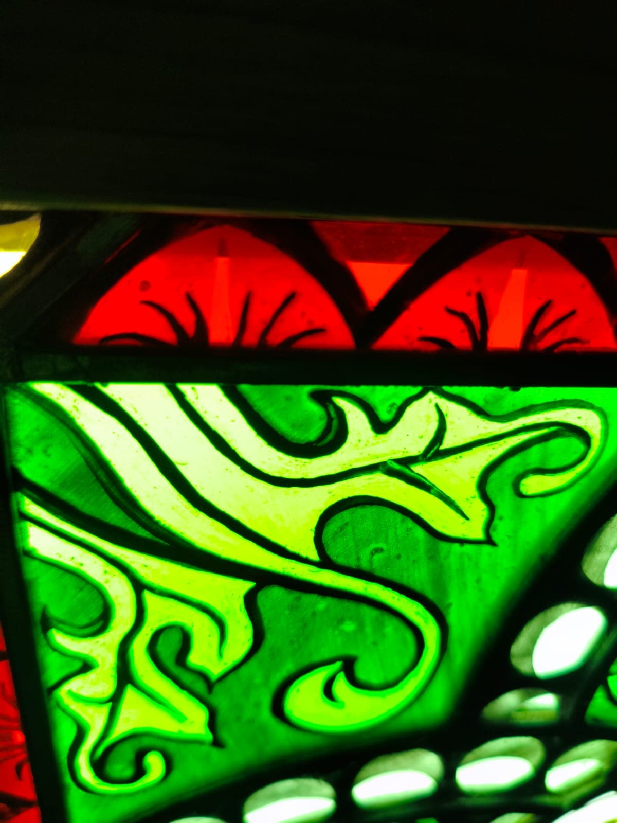 Lampa witrażowa "Paproć"